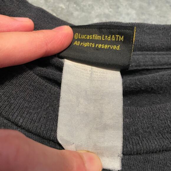 Star Wars Darth Vadar Flames Helmet Tee Shirt Mens XL Vintage Y2K Black Brown - Picture 4 of 8